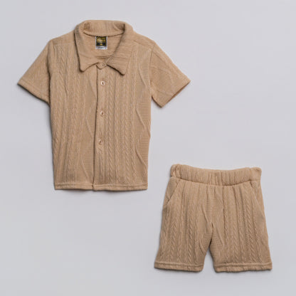Boys Cable Knit Top And Shorts Set