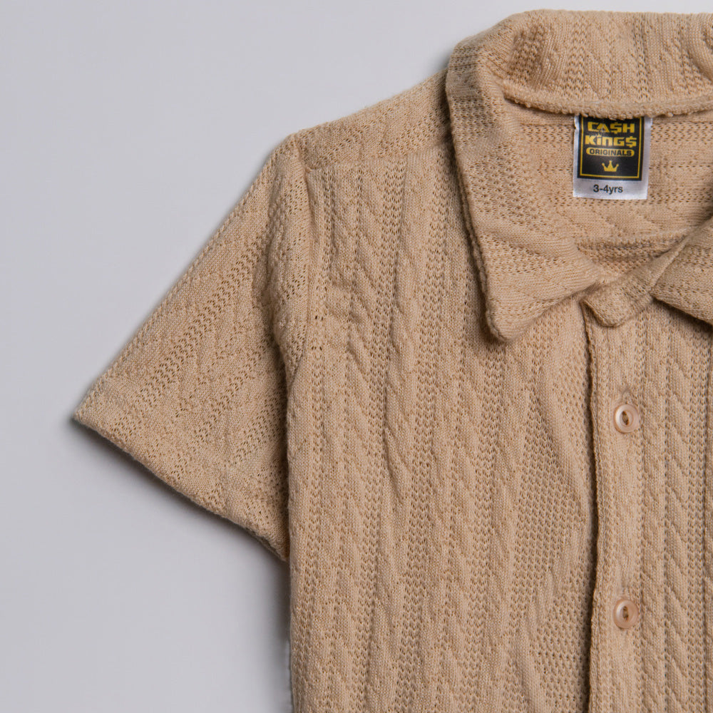 Boys Cable Knit Top And Shorts Set