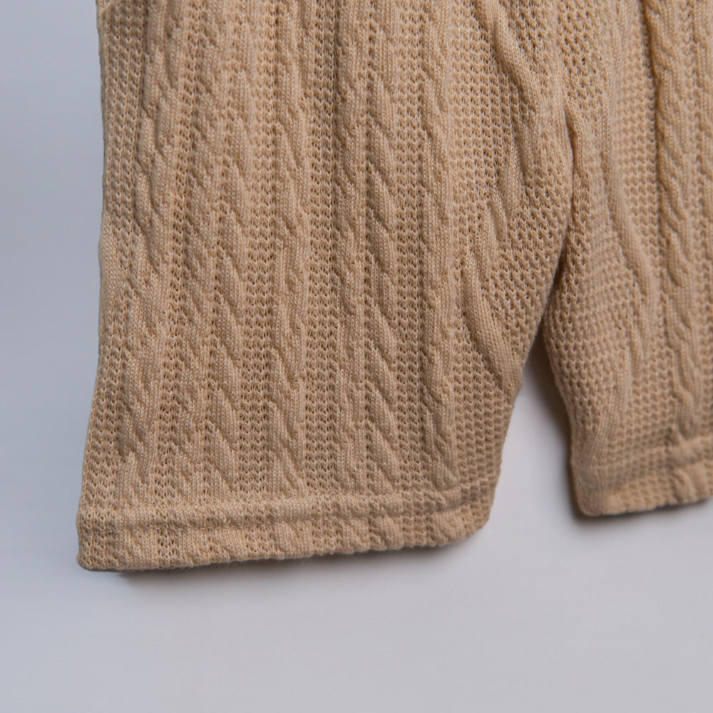 Boys Cable Knit Top And Shorts Set
