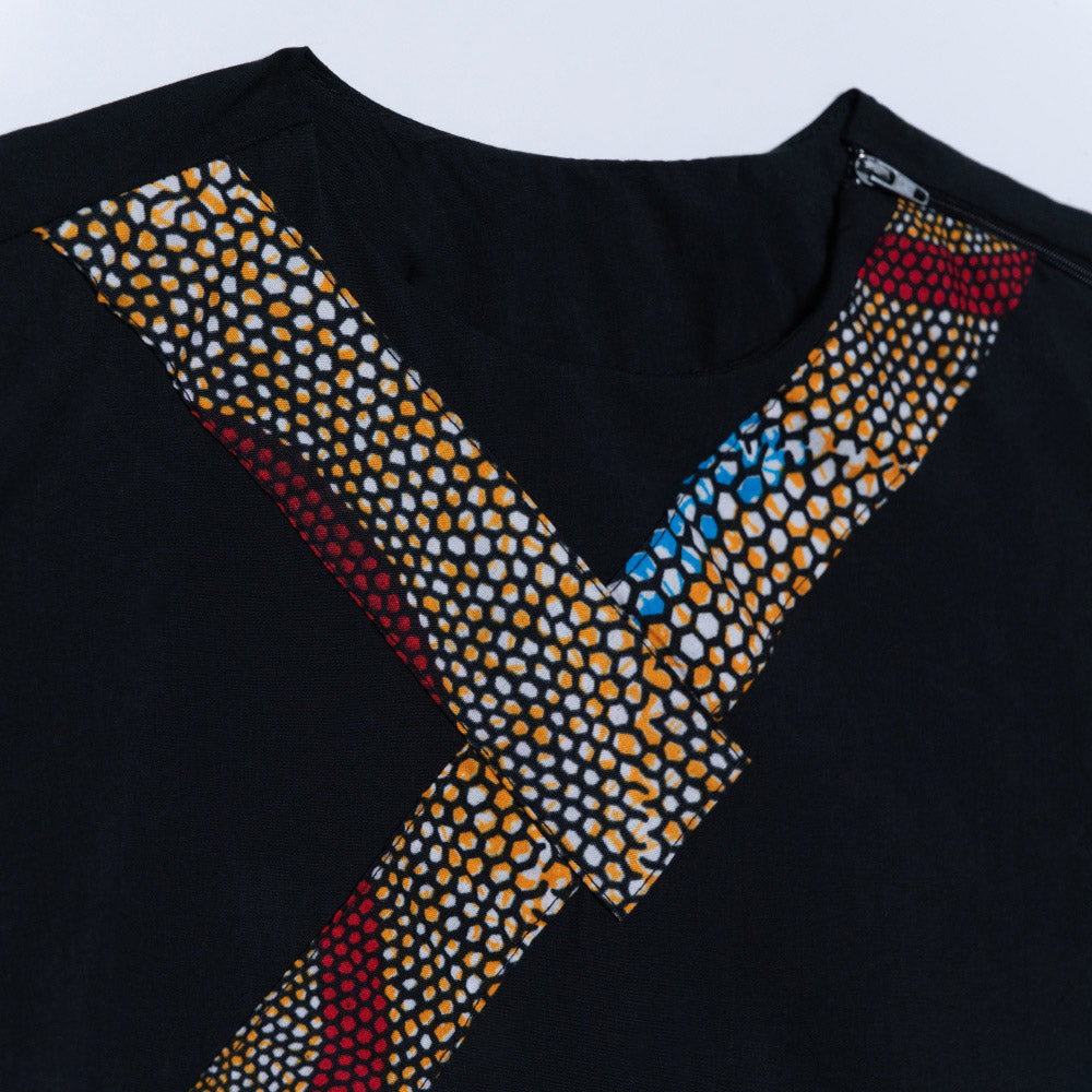 Boys Black Wax Ethnic Print Top