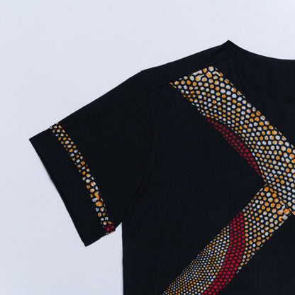 Boys Black Wax Ethnic Print Top