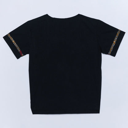 Boys Black Wax Ethnic Print Top