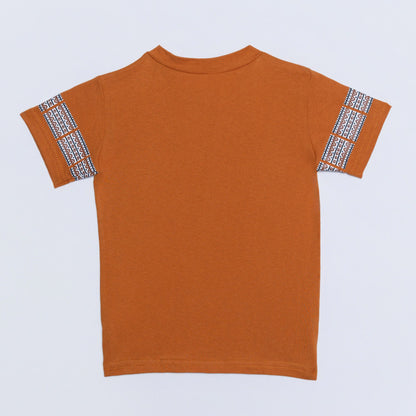 Boys Mustard Ethnic Print Top
