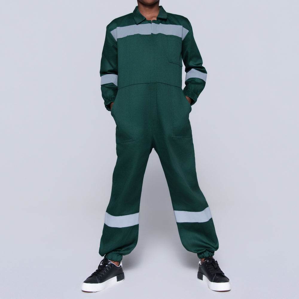 Boys Bottle Green Worksuit