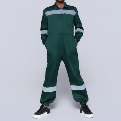 Boys Bottle Green Worksuit