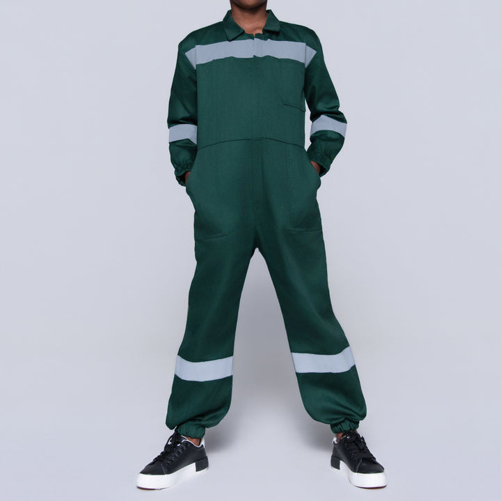 Boys Bottle Green Worksuit