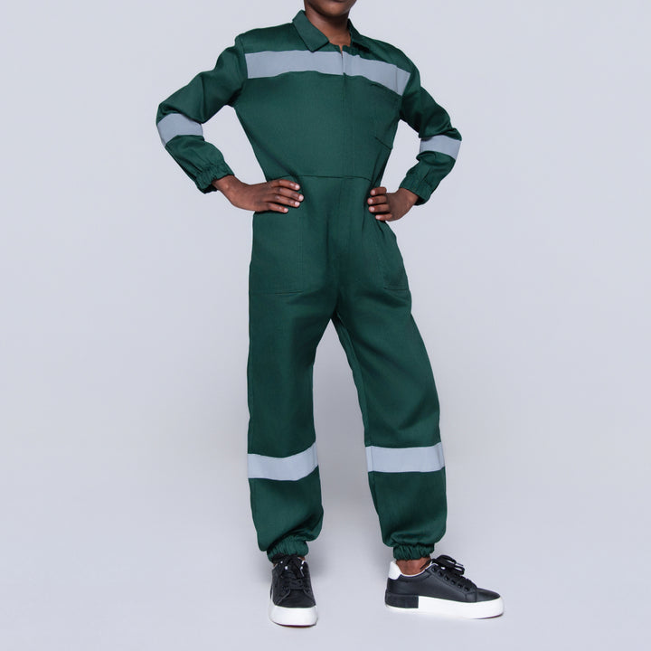 Boys Bottle Green Worksuit