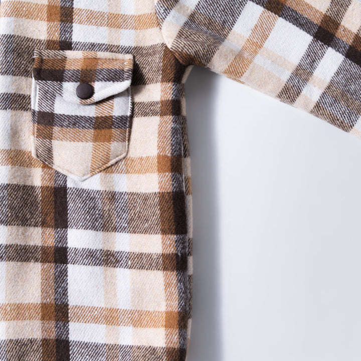 Boys Check Print Sherpa Shacket