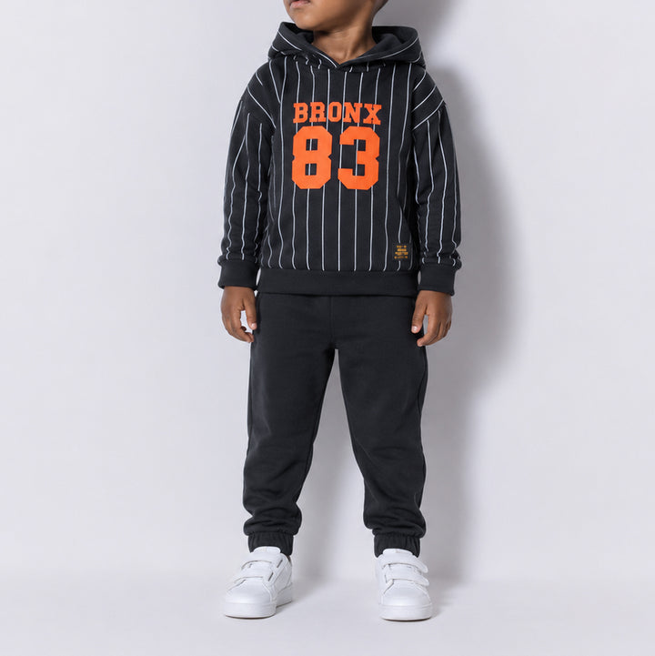 Boys Striped Black Tracksuit Set