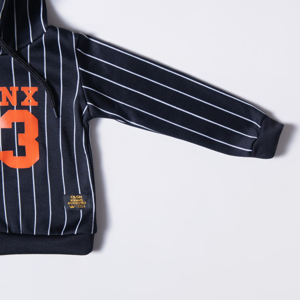 Boys Striped Black Tracksuit Set
