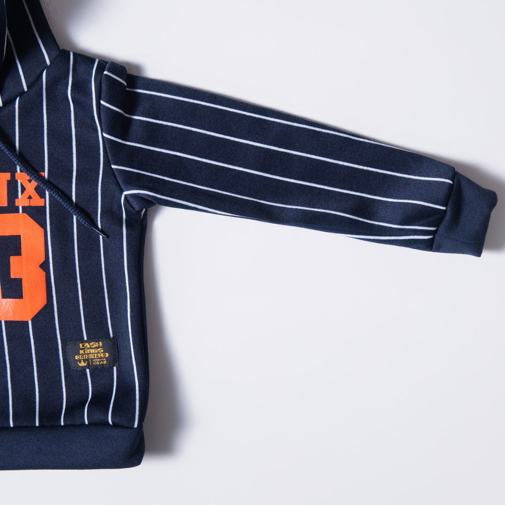 Boys Striped Navy Tracksuit Set