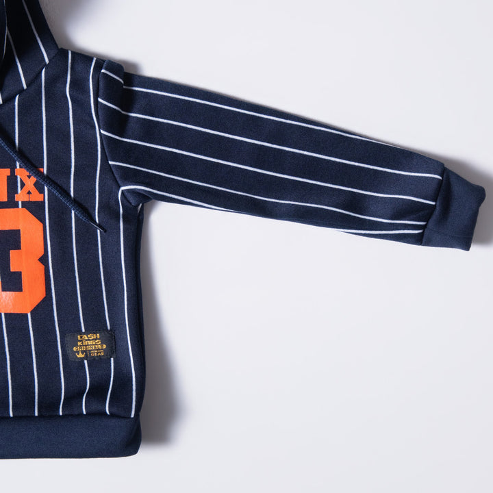 Boys Striped Navy Tracksuit Set