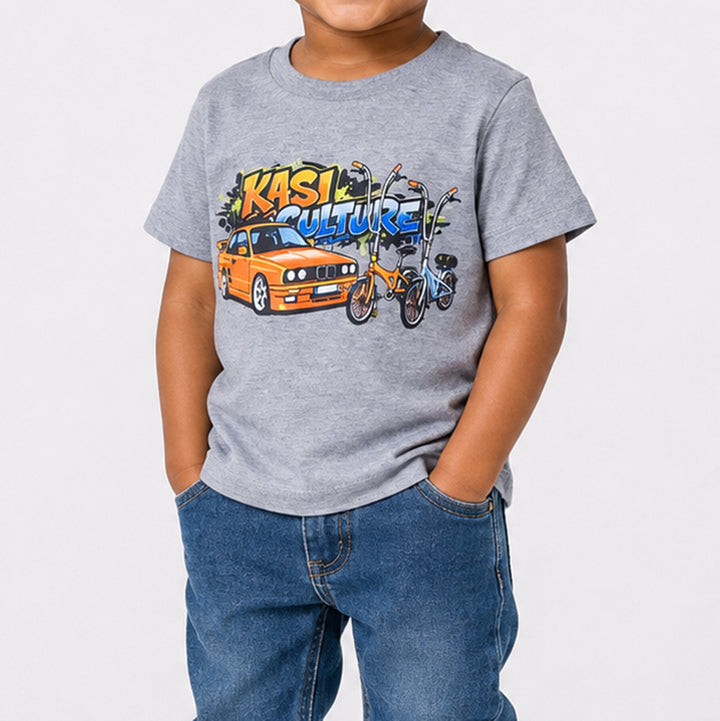 Boys Grey Printed Tee