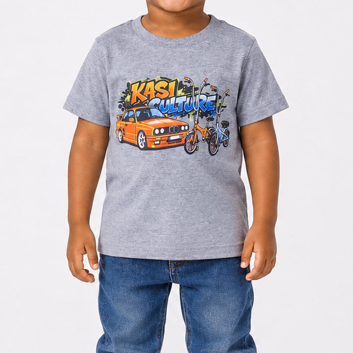 Boys Grey Printed Tee