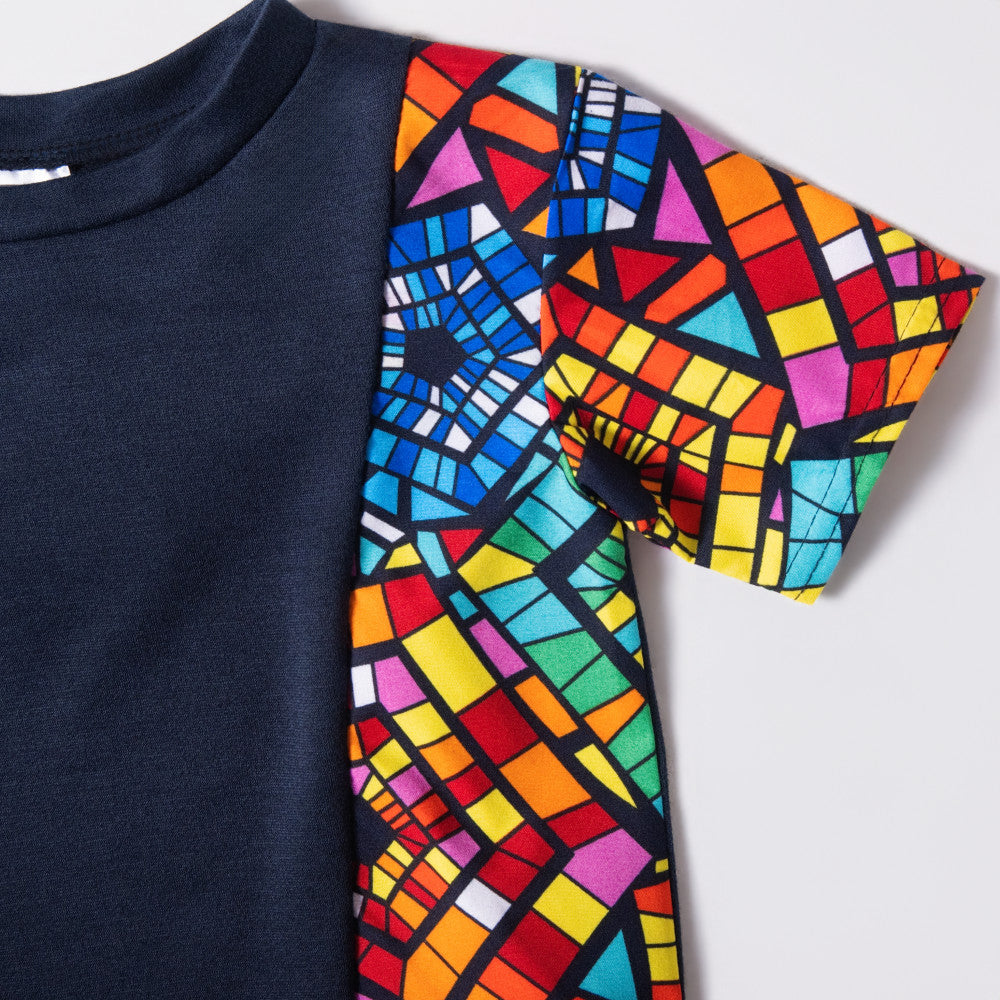 Boys Navy Wax Print Set