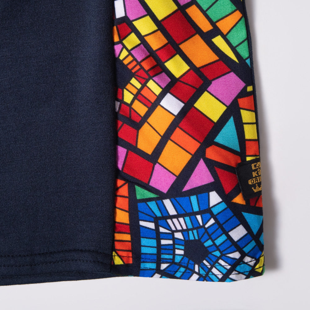 Boys Navy Wax Print Set