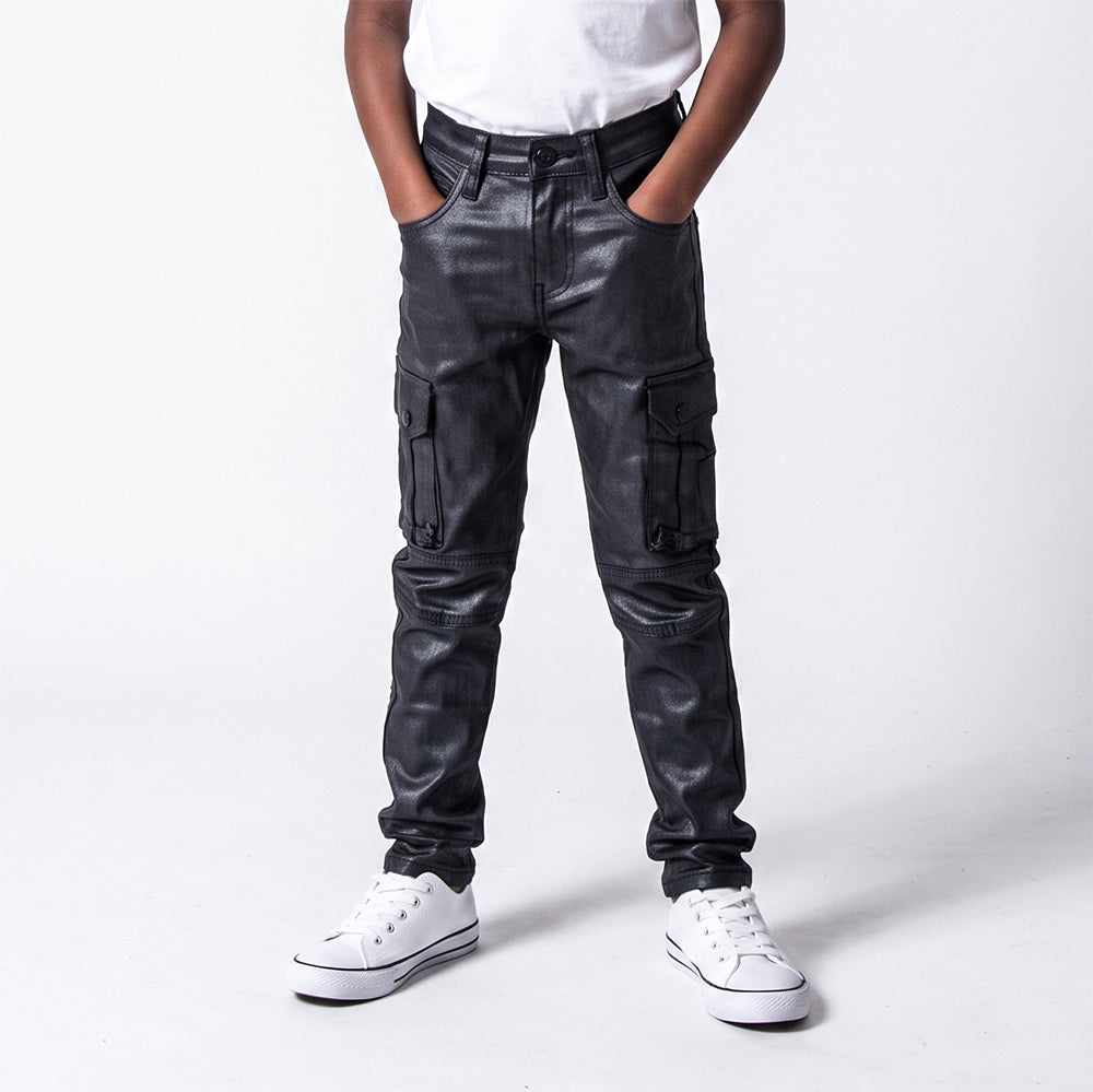 Boys Black Cargo Jeans
