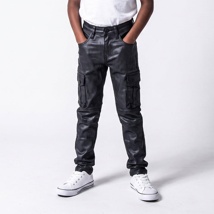 Boys Black Cargo Jeans