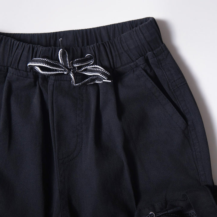 Boys Zip Black Cargo Jogger