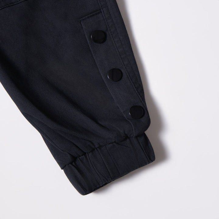 Boys Zip Black Cargo Jogger