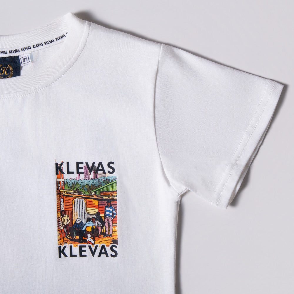 Boys Printed White Tee