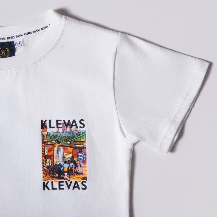 Boys Printed White Tee