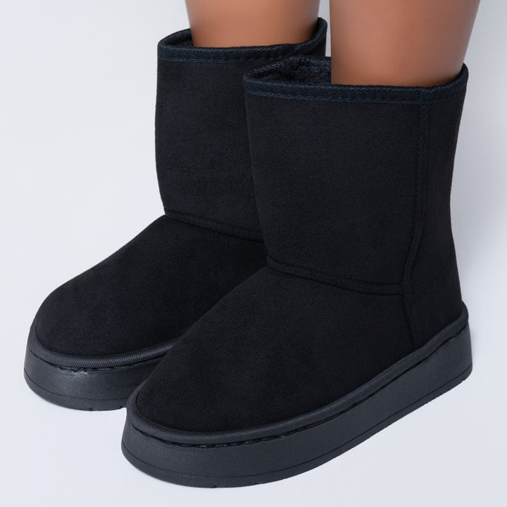 Ladies Slip On Black Boots