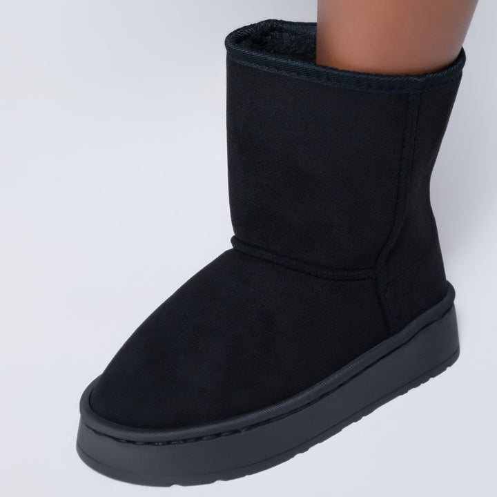 Ladies Slip On Black Boots