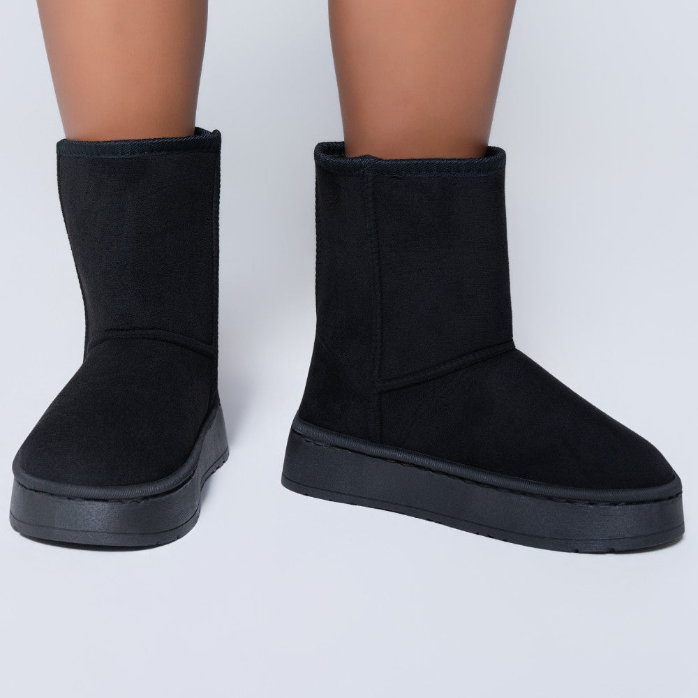 Ladies Slip On Black Boots