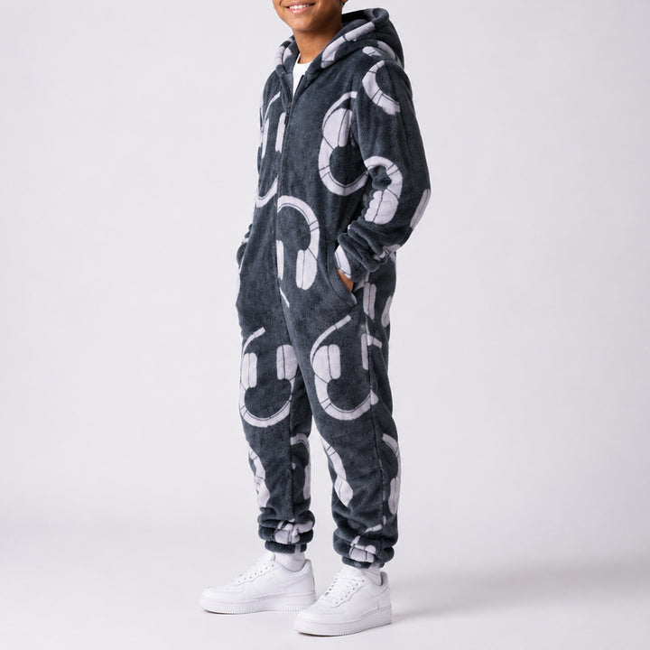Boys Coral Velour Onesie