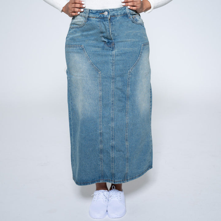 Tea Stain Denim Skirt