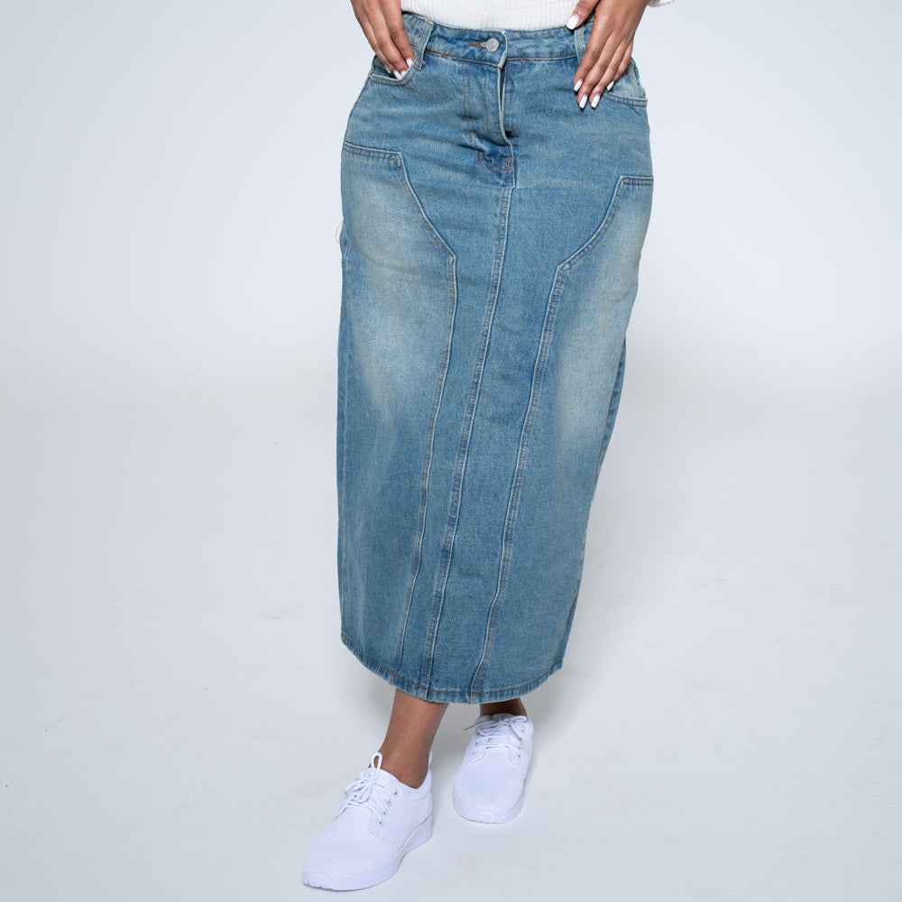 Tea Stain Denim Skirt