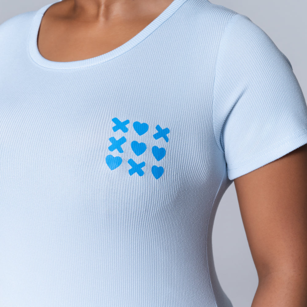 XOXO Blue Printed Shorty Pyjamas