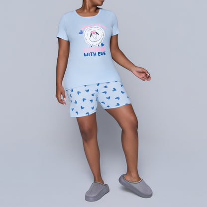 Blue Cuddles Edit Shorty Pyjamas Set