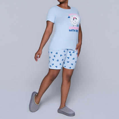 Blue Cuddles Edit Shorty Pyjamas Set