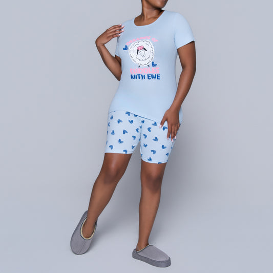 Blue Cuddles Edit Shorty Pyjamas Set