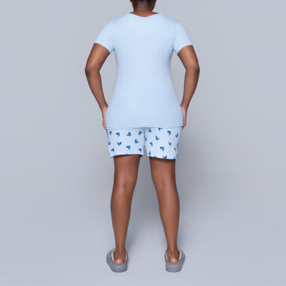 Blue Cuddles Edit Shorty Pyjamas Set