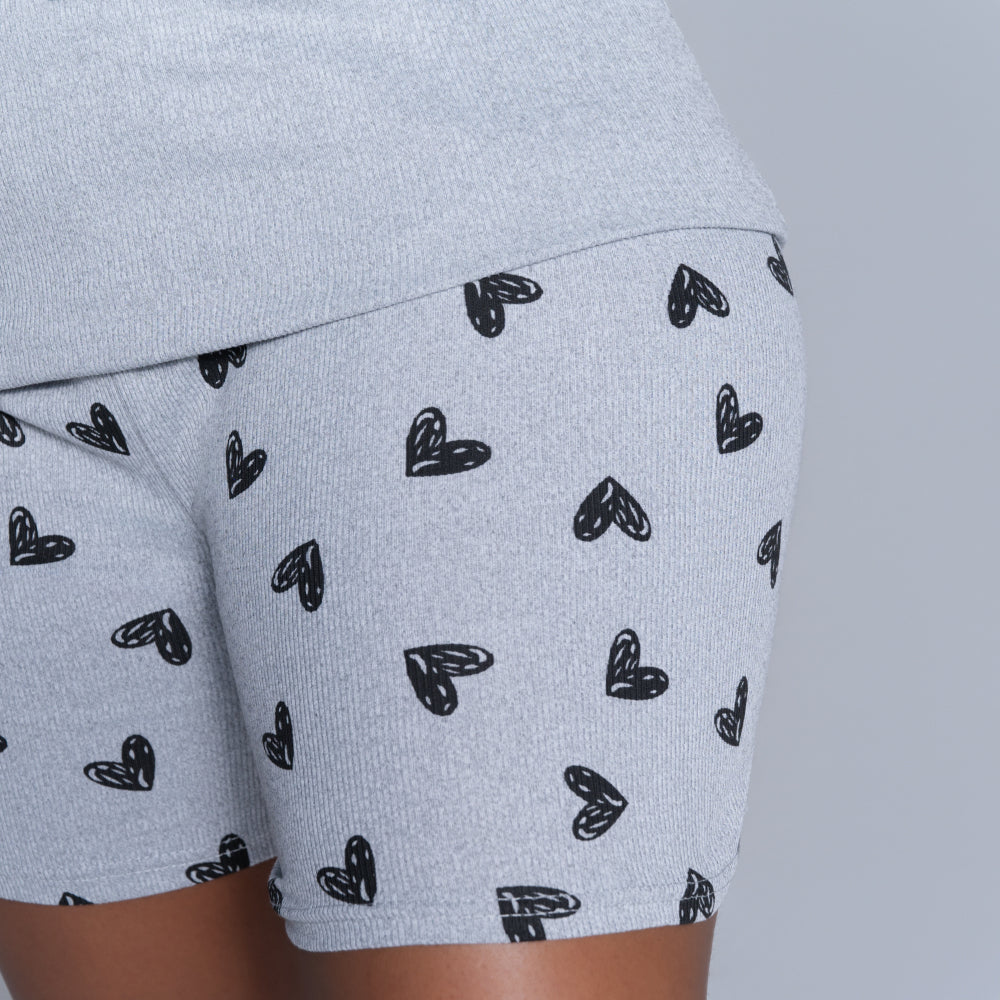 Grey Cuddles Edit Shorty Pyjamas Set