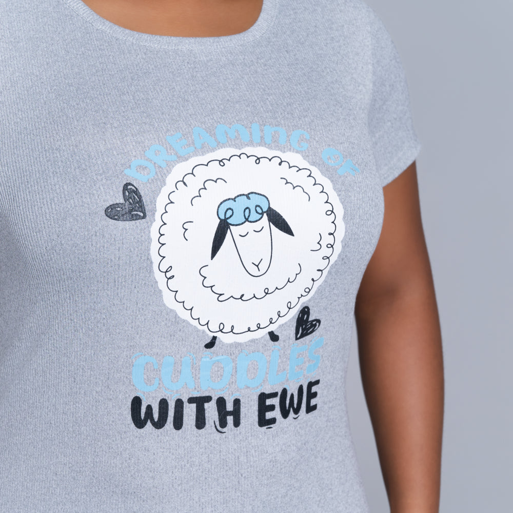 Grey Cuddles Edit Shorty Pyjamas Set