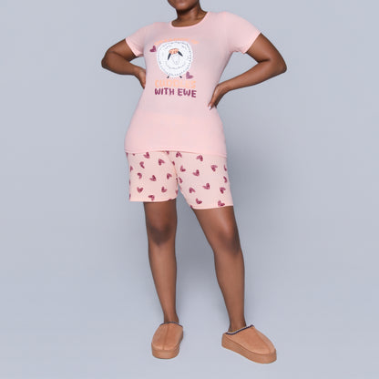 Pink Cuddles Edit Shorty Pyjamas Set