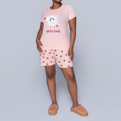 Pink Cuddles Edit Shorty Pyjamas Set