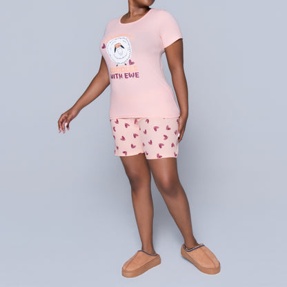Pink Cuddles Edit Shorty Pyjamas Set