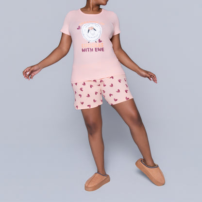 Pink Cuddles Edit Shorty Pyjamas Set