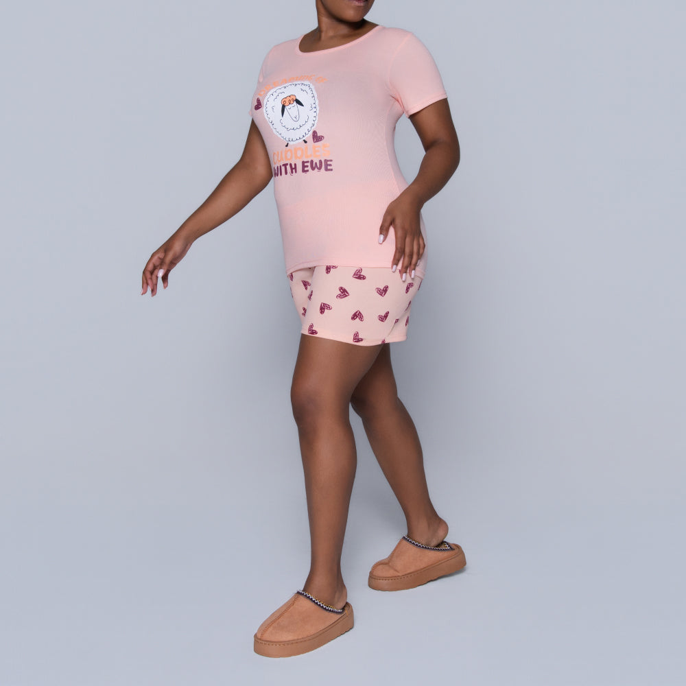 Pink Cuddles Edit Shorty Pyjamas Set