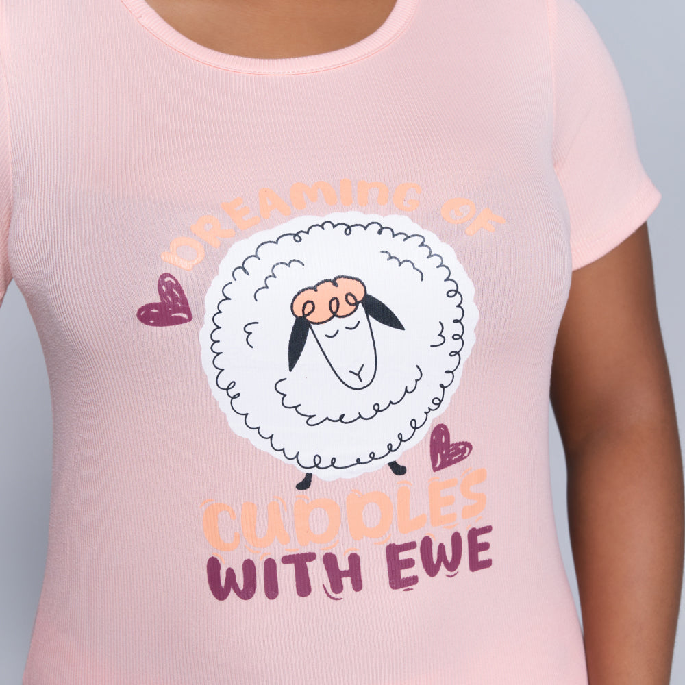 Pink Cuddles Edit Shorty Pyjamas Set