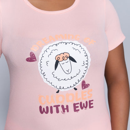 Pink Cuddles Edit Shorty Pyjamas Set