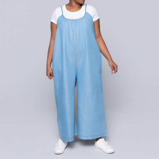 Sleeveless Denim Jumpsuit