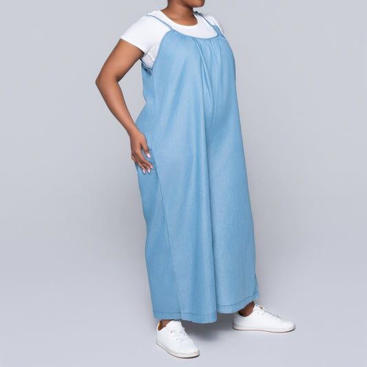 Sleeveless Denim Jumpsuit