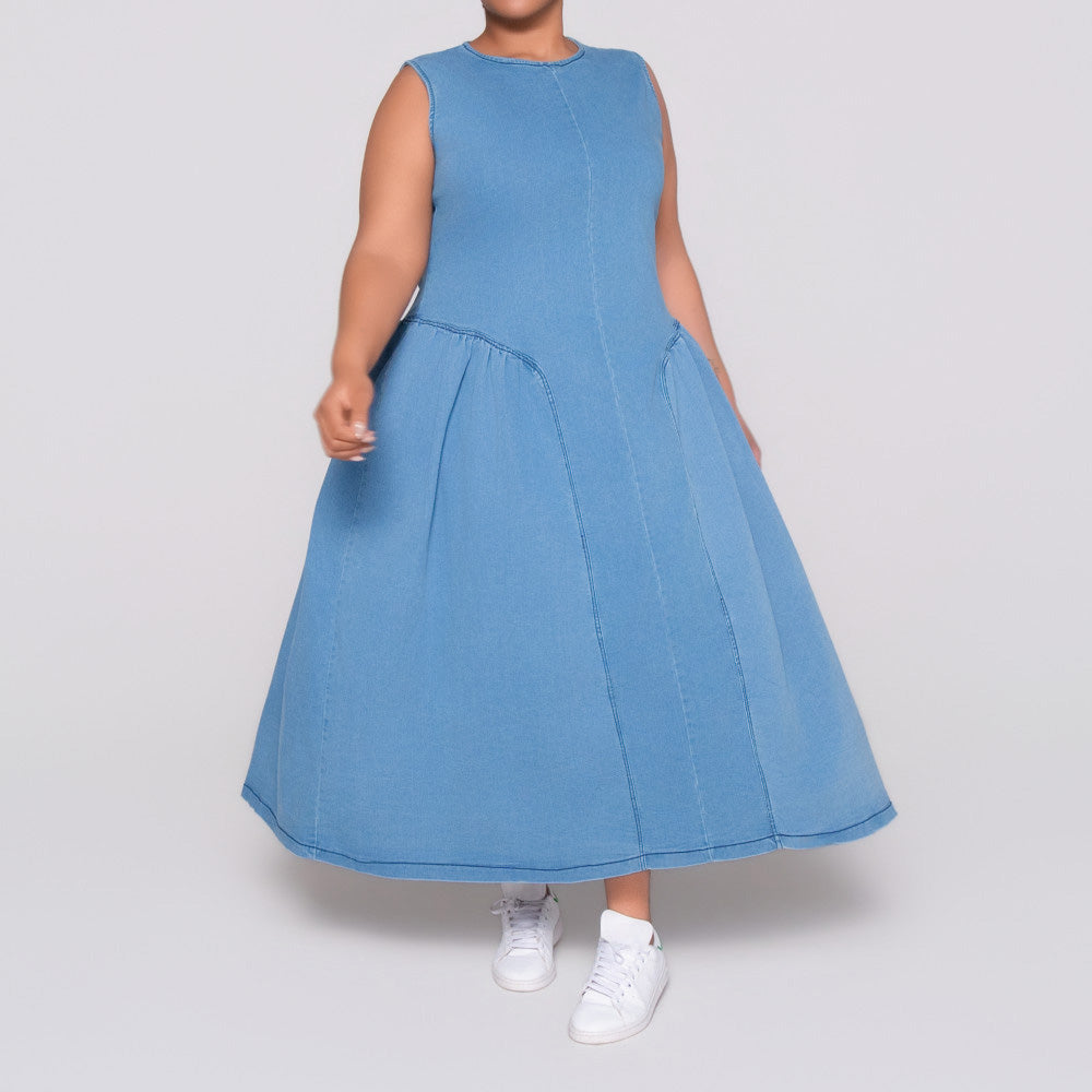 Sleeveless Denim Dress