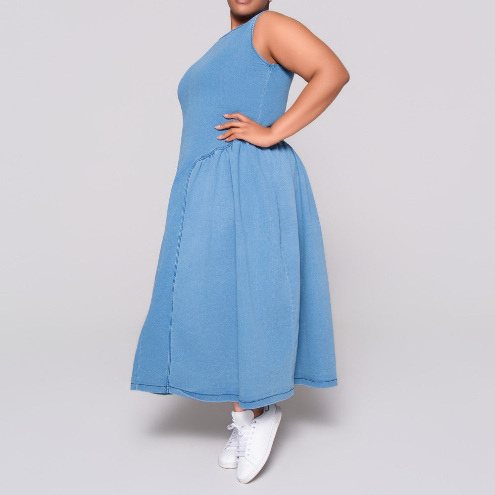 Sleeveless Denim Dress